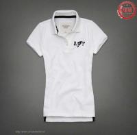 dames abercrombie fitch korte polo tees af wit Originele Prijs 3wv3r393